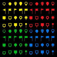 Poster - button for web design. 3d vector. vector web button. abstract set labels map. pointer icon. stock im