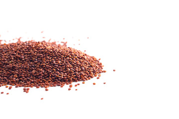 Wall Mural - Pile of Red Quinoa Isolated on a White Background