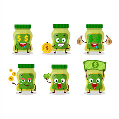 Sticker - wasabi cartoon character with cute emoticon bring money