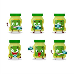 Sticker - Photographer profession emoticon with wasabi cartoon character