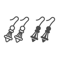 Poster - Earrings line and solid icon, Mother day concept, jewelry sign on white background, earrings pair icon in outline style for mobile concept and web design. Vector graphics.
