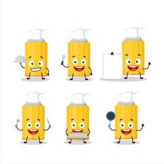 Sticker - Cartoon character of mustard bottle with various chef emoticons