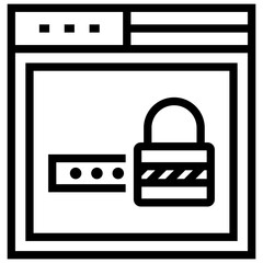 Sticker - Web security vector in line design 