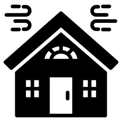 Sticker - Wind house vector in solid design 