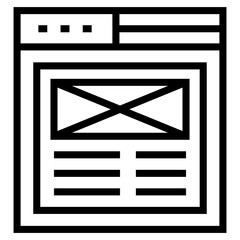 Sticker - Web wireframe icon in line design 