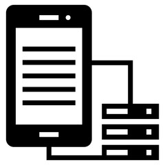 Canvas Print - Mobile backup in glyph icon 