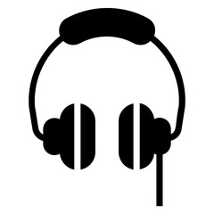 Canvas Print - Icon of headphone in glyph design.