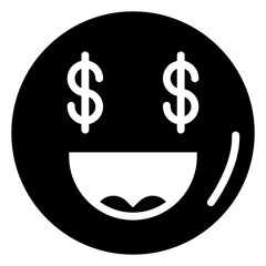 Poster - Greed emoji in filled design 