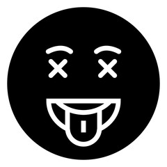 Poster - Dizzy face emoji filled vector 