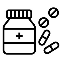 Wall Mural - Medicine jar in line icon 