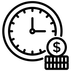 Poster - Time is money line icon 