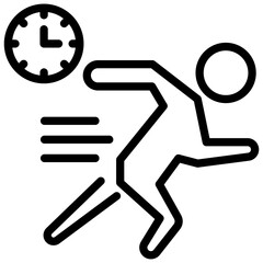 Sticker - Running time vector in line design 