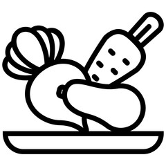 Sticker - Icon of vegetables in line design 