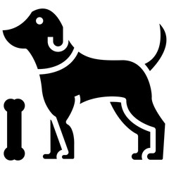 Wall Mural - Icon of dog in filled design 