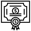 Government bond icon in line design.