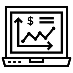 Canvas Print - Line design of financial data analytics 