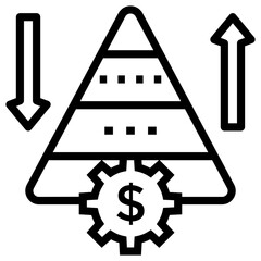 Canvas Print - Line design of risk pyramid icon.