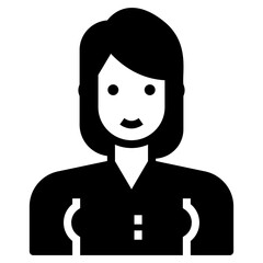 Sticker - Female secretory icon in glyph design 