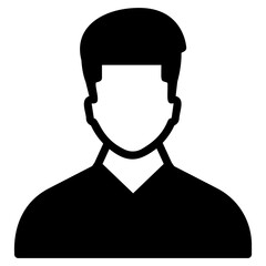 Sticker - Employee icon in glyph vector design.