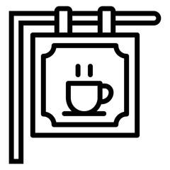 Poster - Coffee sign in line vector 