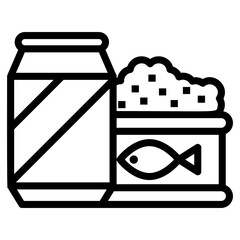 Poster - Canned seafood line icon design