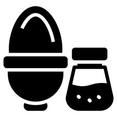 Sticker - Icon of boiled egg glyph vector