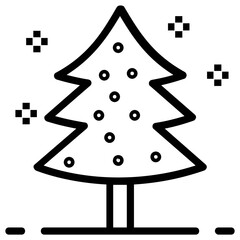 Wall Mural - Xmas tree vector in line design 