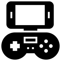 Canvas Print - Joystick smartphone vector in solid design 