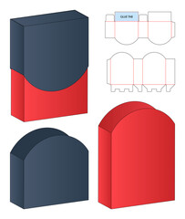 Box packaging die cut template design. 3d mock-up