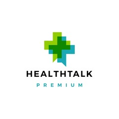 Wall Mural - health talk chat bubble logo vector icon illustration