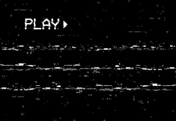 Leinwandbilder - Corrupted play screen with glitch vector effect