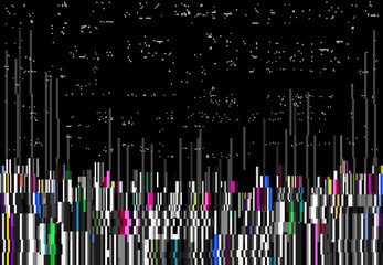 Leinwandbilder - Glitch color lines, vector distorted background