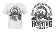 Bear hunting club t-shirt print mockup wild animal