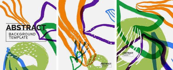 Social media abstract backgrounds. Abstract hand drawn doodles. Vector illustration for covers, banners, flyers
