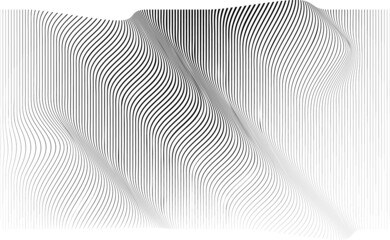Fototapete - Abstract flow lines background . Fluid wavy shape .Striped linear pattern . Music sound wave . Vector illustration
