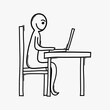© veekicl - Working. Doodle vector icon. Drawing sketch illustration hand drawn cartoon line eps10