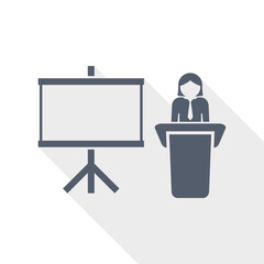 Poster - Education and conference concept flat design vector icon