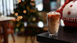 © pariwatpannium - iced coffee latte on christmas holidays display background