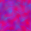 © NinjaCodeArtist - Seamless dynamic red and blue leaf pattern. High quality illustration. Hyper bright vivid and vibrant natural foliage design. Intense colors and energetic ultra-violet feel.