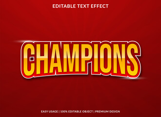 Wall Mural - champions text effect with bold style use for business brand and logo 