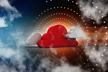 Poster - 3d rendering technology Cloud computing 