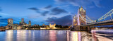 Fototapeta Krajobraz - Panorama of London with Tower Bridge, Tower Hill and modern downtown in England, UK