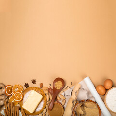 Wall Mural - Christmas cookie cooking background