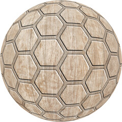 Sticker - Ballon de football en bois, fond blanc 