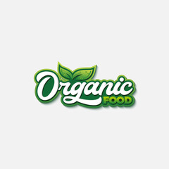 Wall Mural - Organic food typography logo template