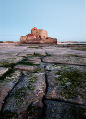 Wall Mural - View of Fort Vauban on the beach of Ambleteuse in the north of France