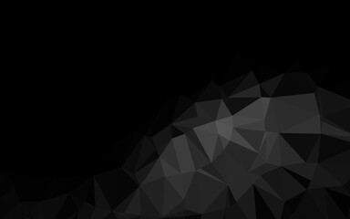  Dark Black vector triangle mosaic template.