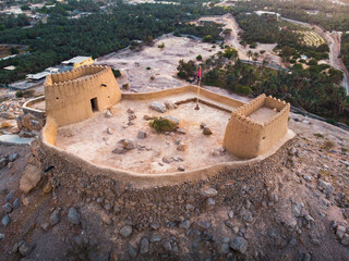 Dhayah Fort in Ras al Khaimah emirate of the United Arab Emirates aerial view