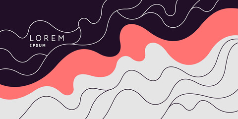 Poster - poster with dynamic waves. vector illustration in minimal style. abstract background.