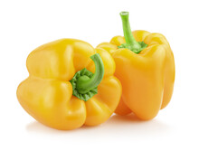 Yellow Bell Pepper Isolated On White